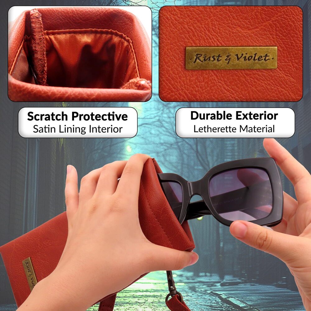 5518 Soft Sunglasses Case - Cross Body Pouch with detached Strap - Large - Picture 4 of 5